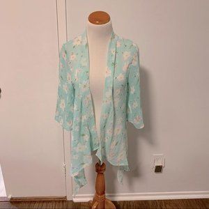 Open Front Cherry Blossom Kimono Cardigan